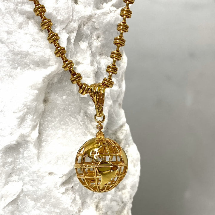 Small Globe Pendant in Gold