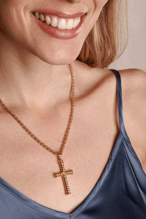 Large Lonestar Cross Pendant in Gold