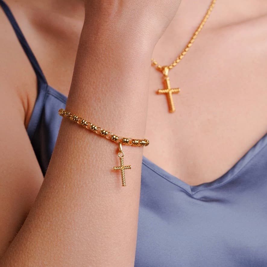 Cross Charm in Gold