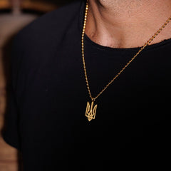 Trident Necklace in Gold