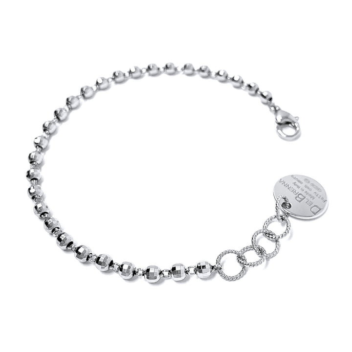 Diamond Beads Bracelet in Silver