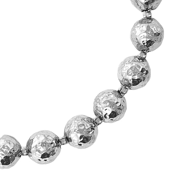 Hammered Beads Bracelet in Silver