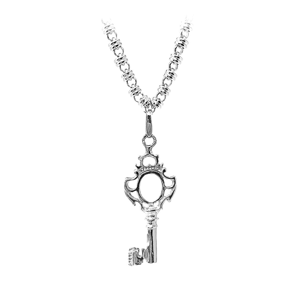 Magic Window Key Charm in Silver