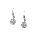 Sunflower Dangles Earrings in Silver