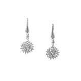Sunflower Dangles Earrings in Silver