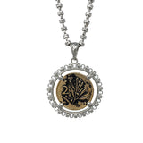 Filary Pendant in Gold & Silver with Bee Coin