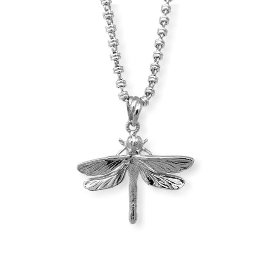 Medium Dragonfly Pendant in Silver