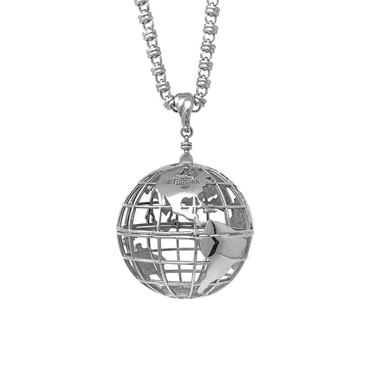 Large Globe Pendant in Silver