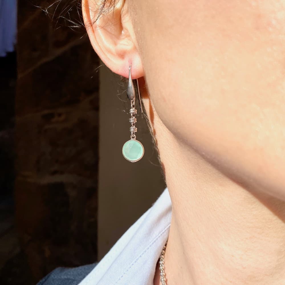 Chiara Earrings in Silver with Chalcedony
