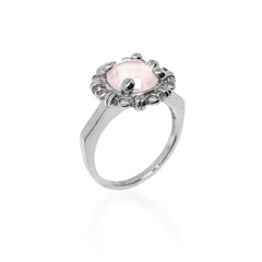 Mini Filary Ring in Silver with Rose Quartz