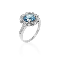 Mini Filary Ring in Silver with Blue Topaz