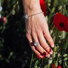 Mini Filary Ring in Silver with Rose Quartz