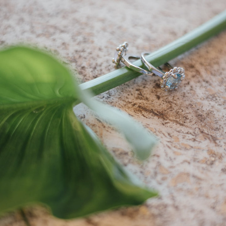 Mini Filary Ring in Silver with Blue Topaz