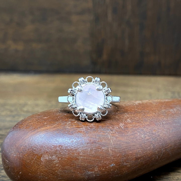 Mini Filary Ring in Silver with Rose Quartz