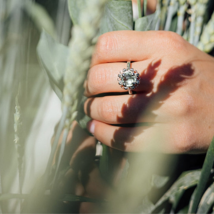 Mini Filary Ring in Silver with Prasiolite