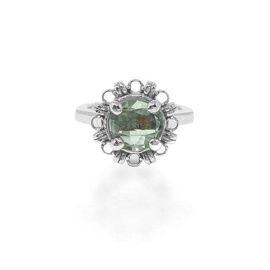 Mini Filary Ring in Silver with Prasiolite