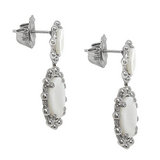Statement Piazza Earrings in Silver with Mother of Pearl