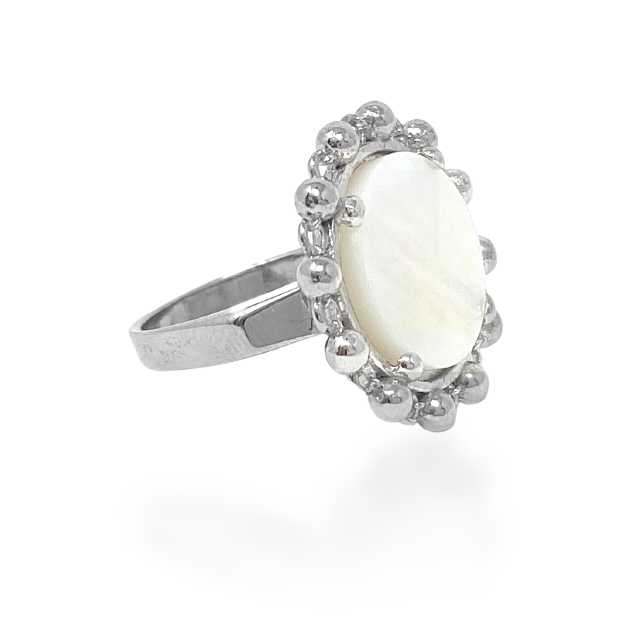 Piazza Ring in Silver with Mother of Pearl