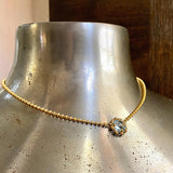 Mini Filary Necklace in Gold with Blue Topaz