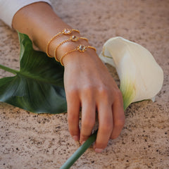 Mini Filary Bracelet in Gold with Rose Quartz