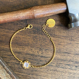 Mini Filary Bracelet in Gold with Rose Quartz