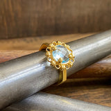 Mini Filary Ring in Gold with Blue Topaz