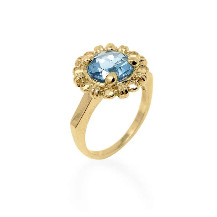 Mini Filary Ring in Gold with Blue Topaz