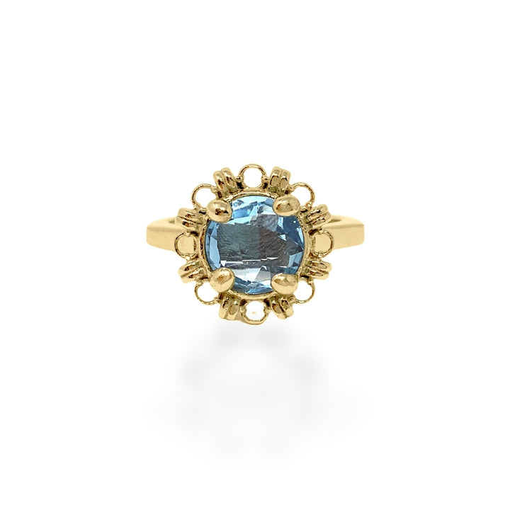 Mini Filary Ring in Gold with Blue Topaz