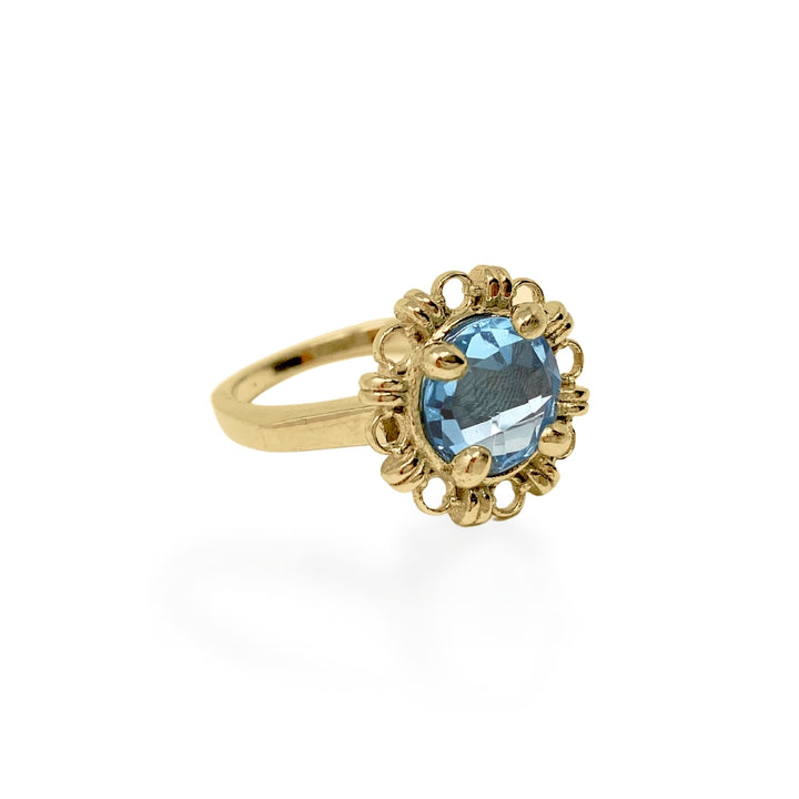 Mini Filary Ring in Gold with Blue Topaz