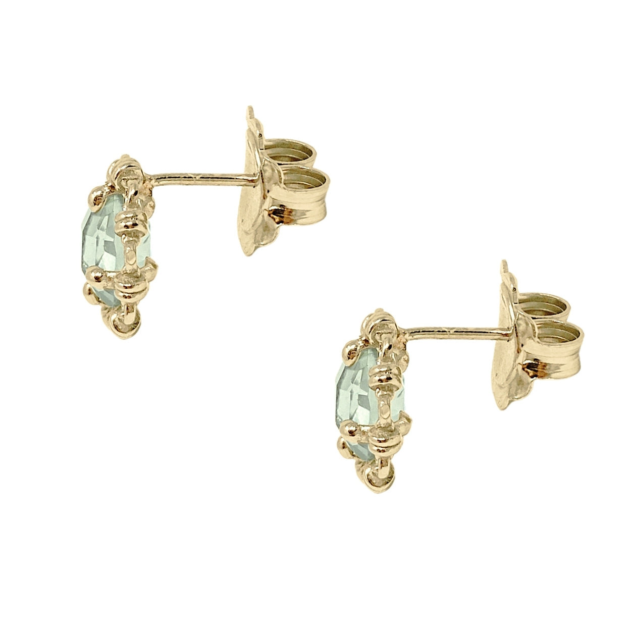 Mini Filary Stud Earrings in Gold with Prasiolite