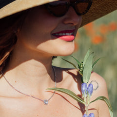 Mini Filary Necklace in Silver with Blue Topaz