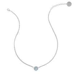 Mini Filary Necklace in Silver with Blue Topaz