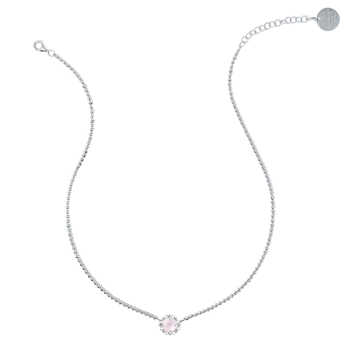 Mini Filary Necklace in Silver with Rose Quartz