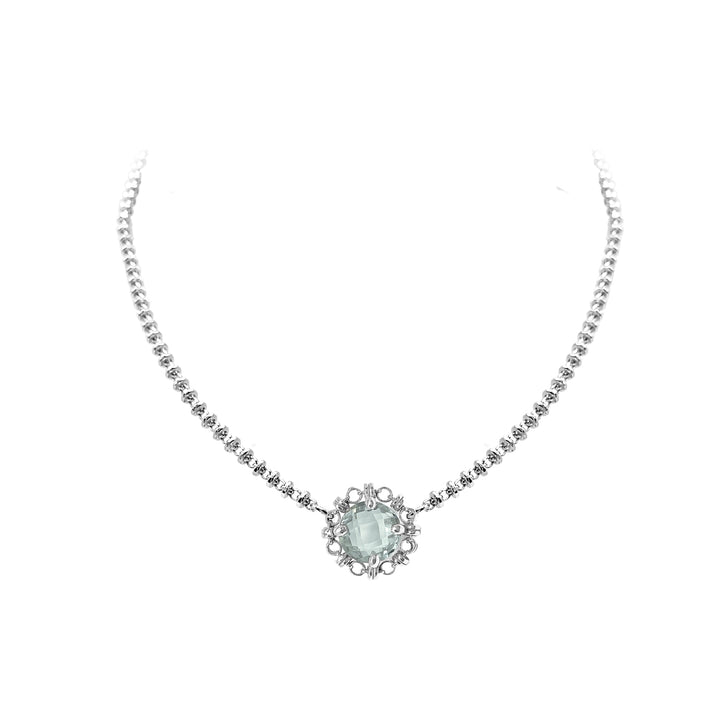 Mini Filary Necklace in Silver with Prasiolite