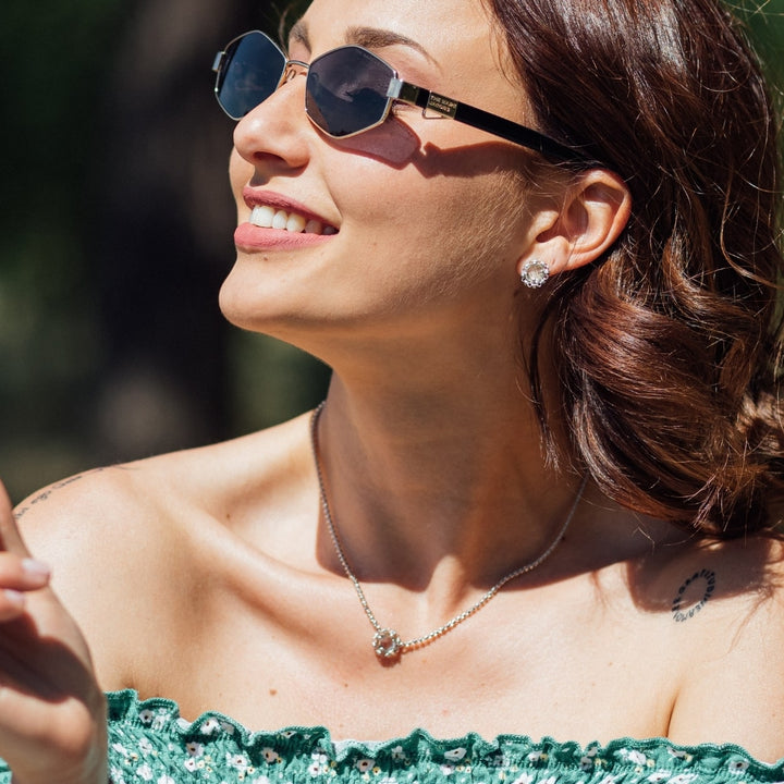 Mini Filary Necklace in Silver with Prasiolite