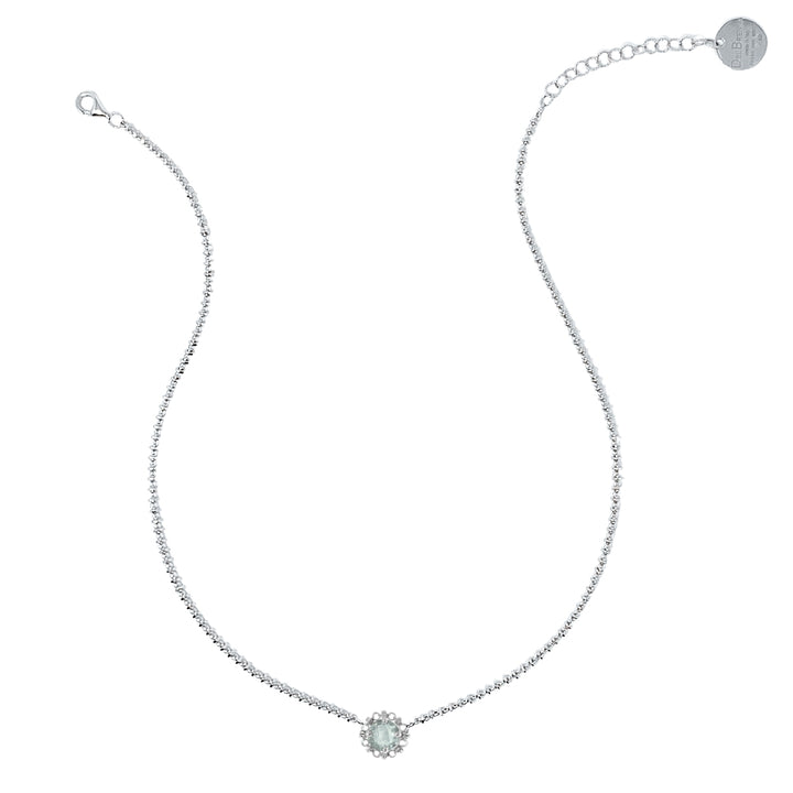 Mini Filary Necklace in Silver with Prasiolite