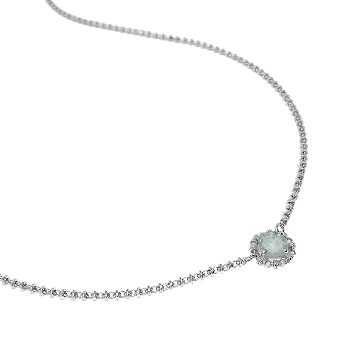 Mini Filary Necklace in Silver with Prasiolite