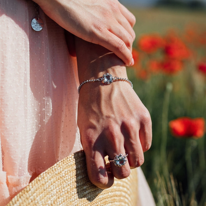 Mini Filary Bracelet in Silver with Blue Topaz