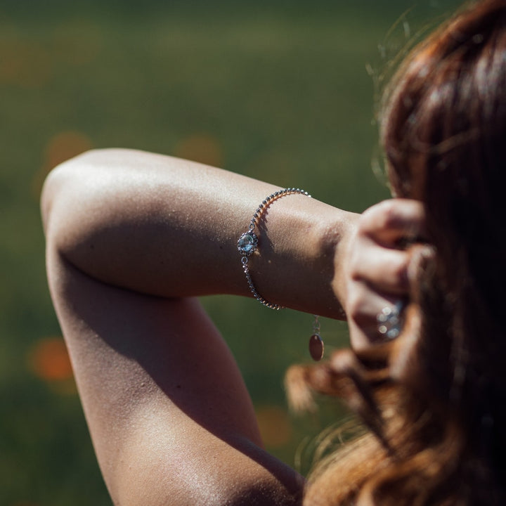 Mini Filary Bracelet in Silver with Blue Topaz