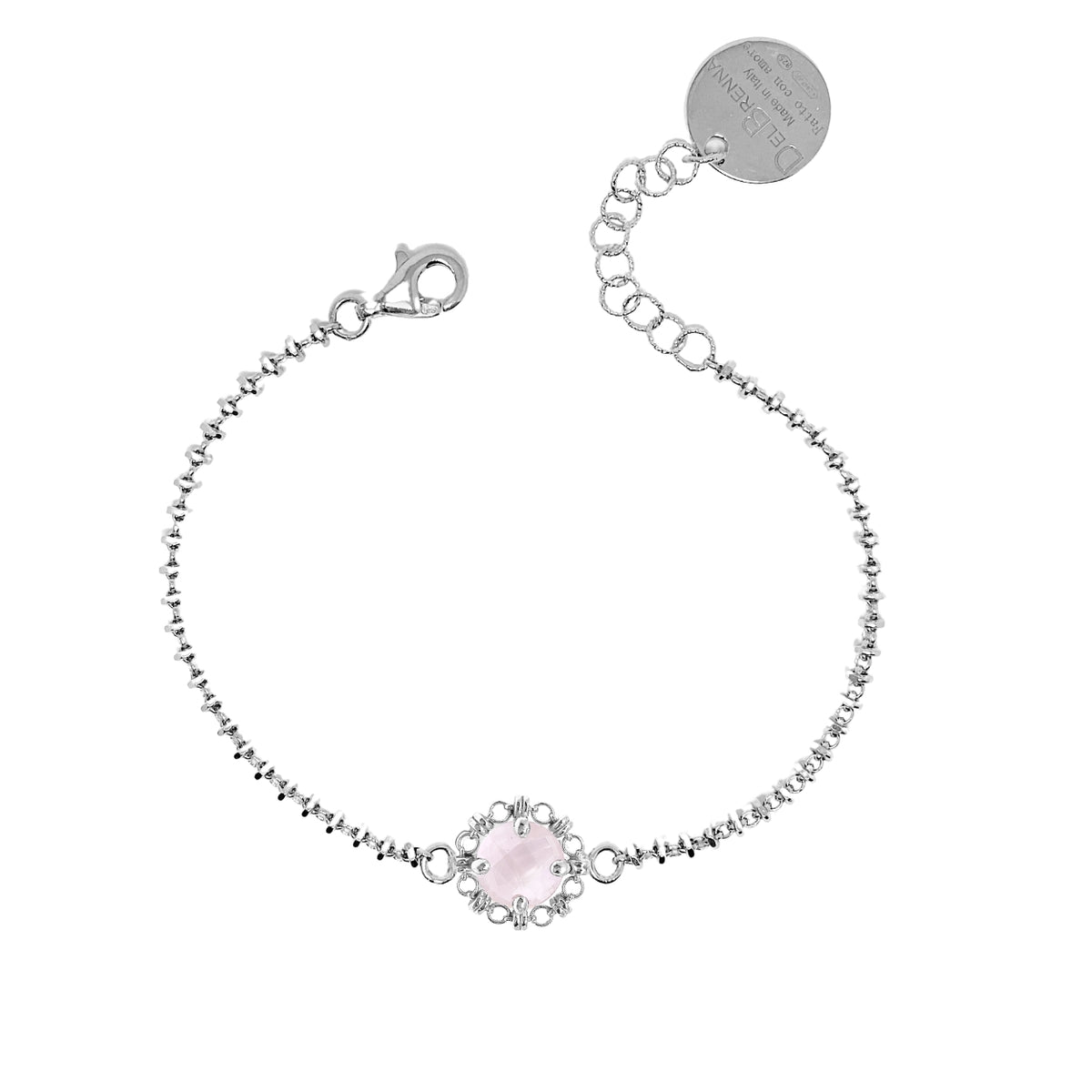 Mini Filary Bracelet in Silver with Rose Quartz