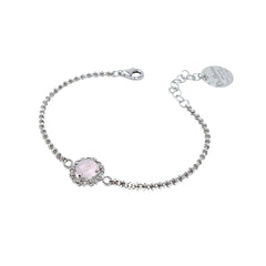 Mini Filary Bracelet in Silver with Rose Quartz