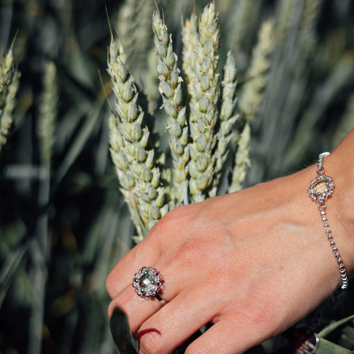 Mini Filary Bracelet in Silver with Prasiolite