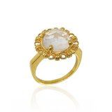 Filary Ring in Gold with Rose Quartz