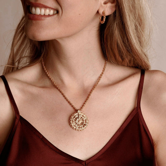 Guiding Compass Pendant in Gold