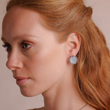 Piazza Stud Earrings in Silver with Mother of Pearl