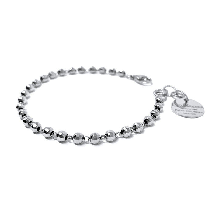 Diamond Beads Bracelet in Silver