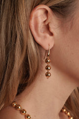 Hammered Beads Earrings in Gold