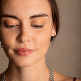 Beads 3mm Earrings in Silver, Short