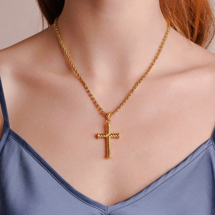 Large Lonestar Cross Pendant in Gold