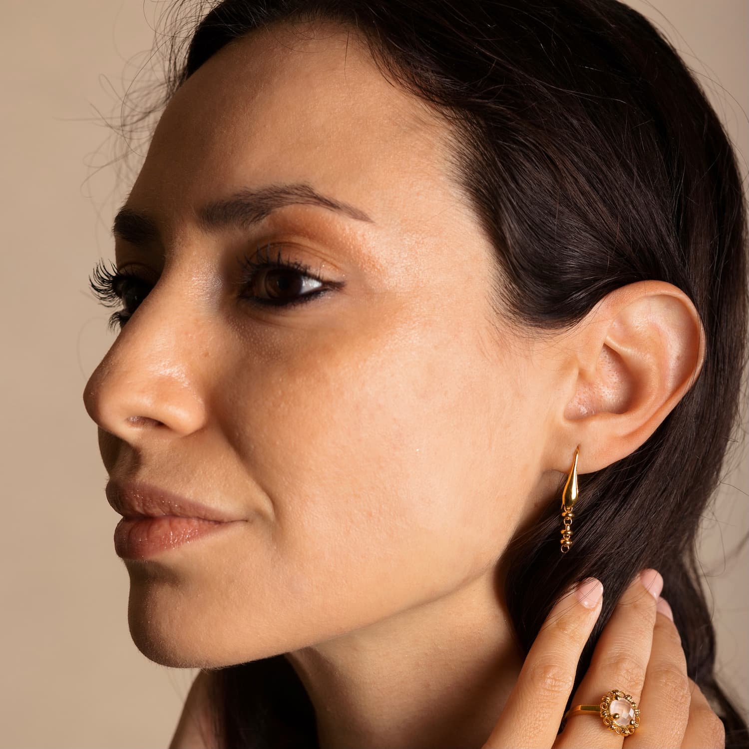 Ciambelle 3mm Earrings in Gold, Short
